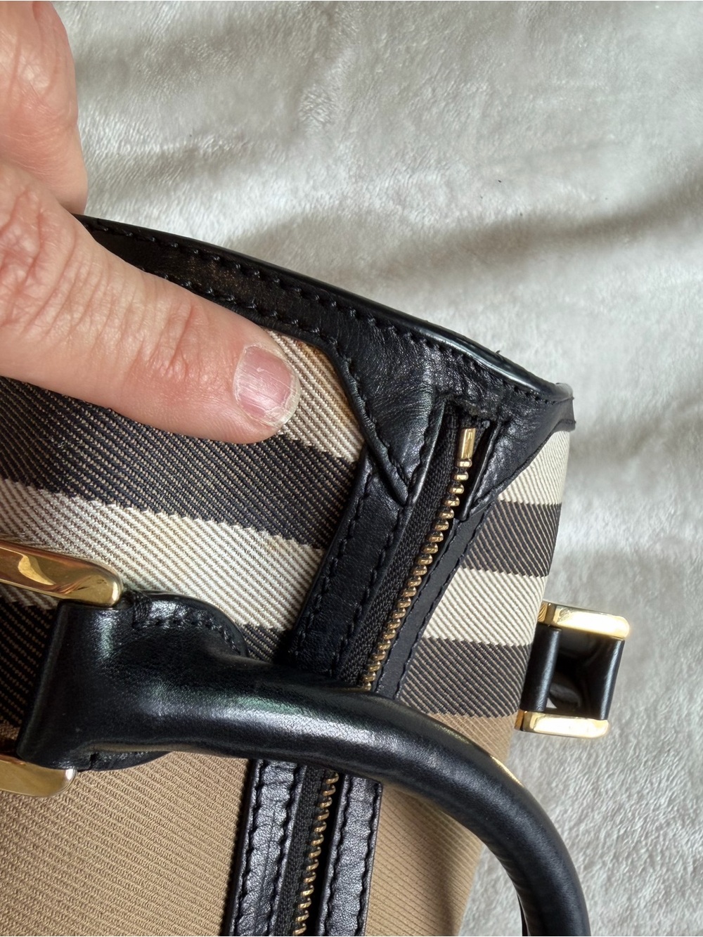 Burberry Boston haymarket canvas satchel bag - Picture 14 of 16